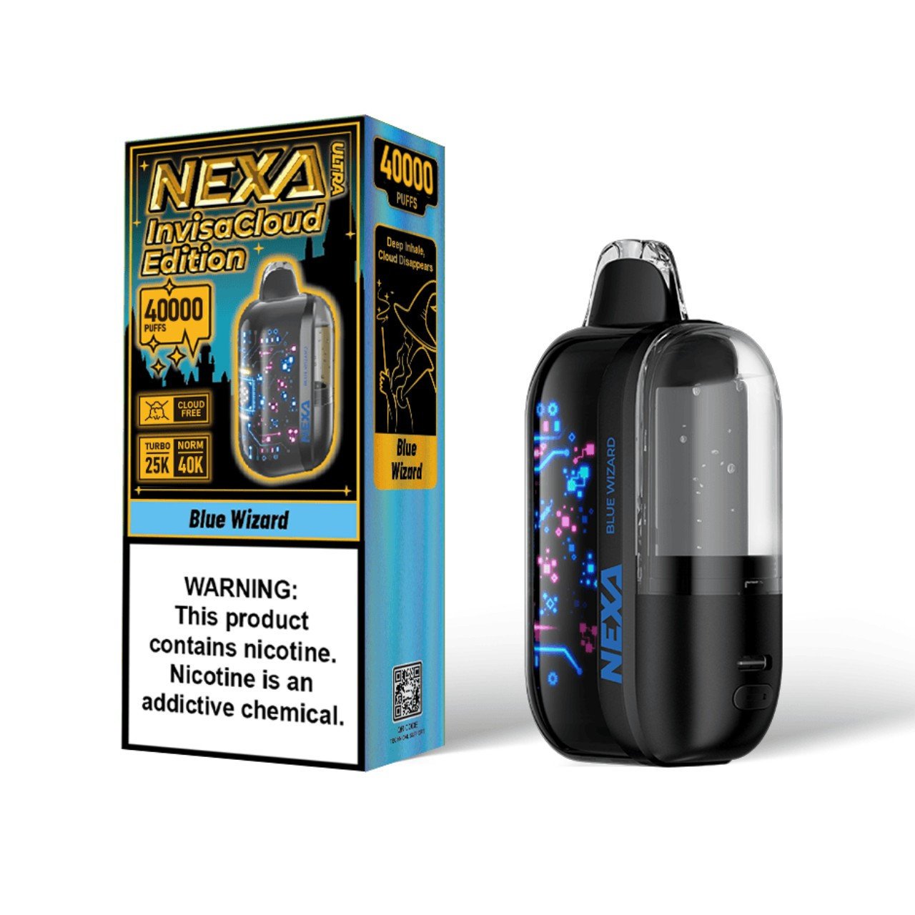Blue Wizard Nexa Ultra 50000 Disposable Vape – 20mL(Invisa Cloud Edition)