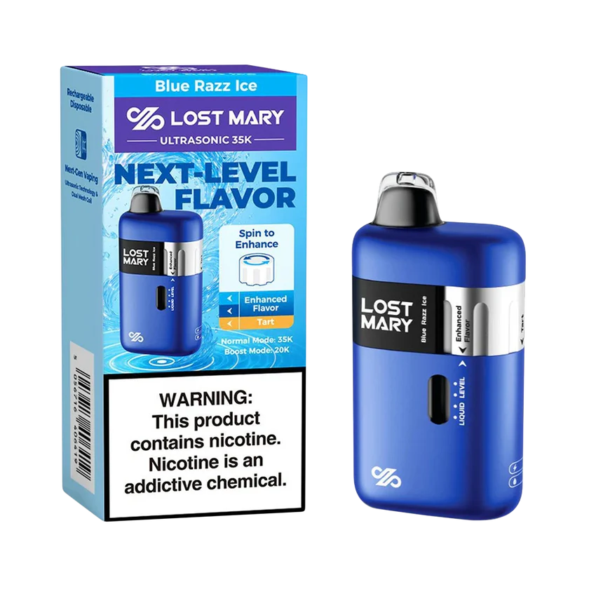 Blue Razz Ice Lost Mary Ultrasonic 35000 Puffs Disposable Vape