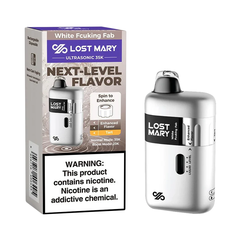 White Fcuking Fab Lost Mary Ultrasonic 35000 Puffs Disposable Vape
