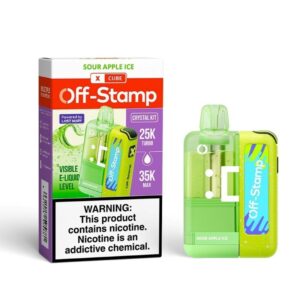 Sour Apple Ice Off Stamp X Cube Crystal 35000 Puffs- Disposable Kit